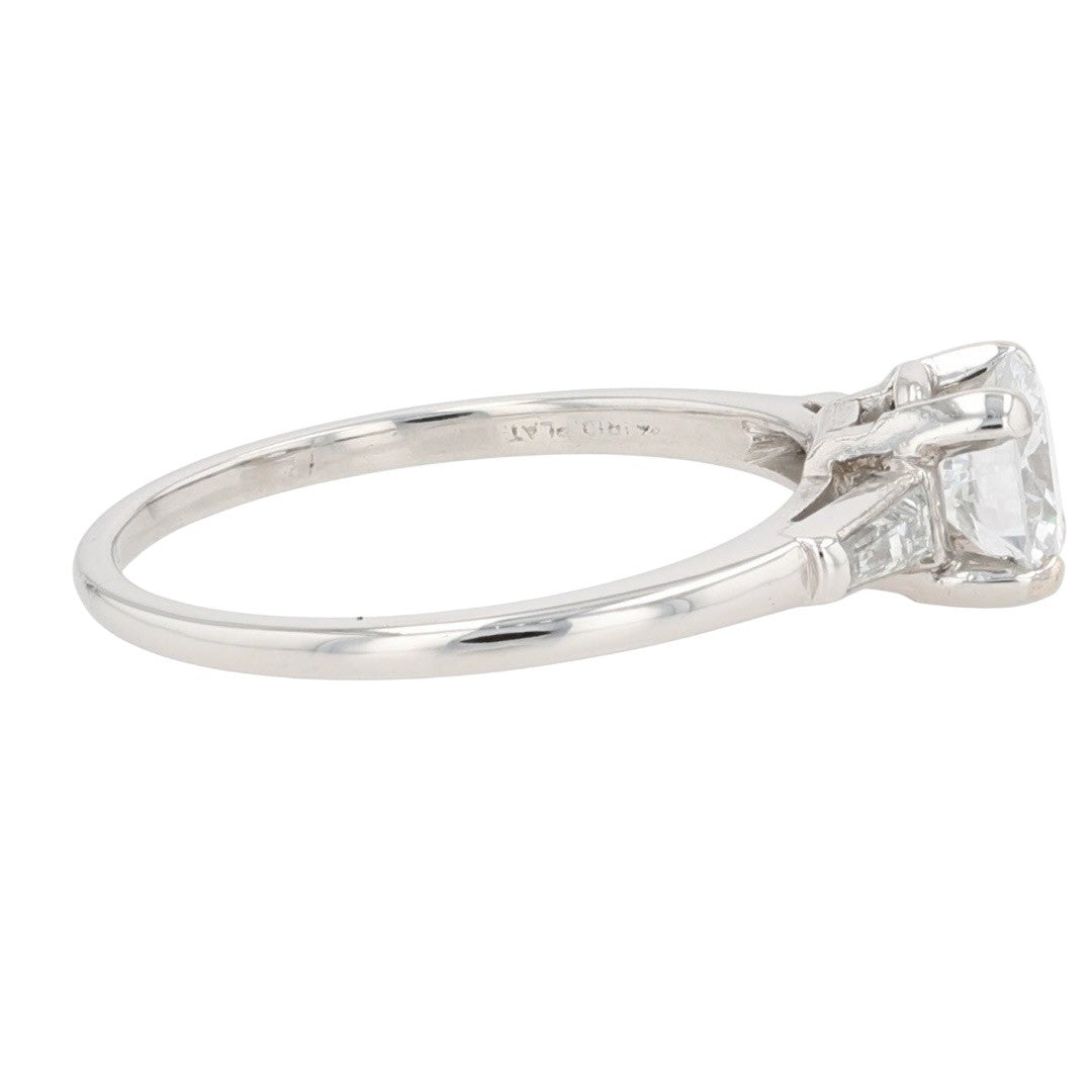 0.98ct Round Brilliant Diamond Solitaire with Accents Ring — GIA Certified, Platinum
