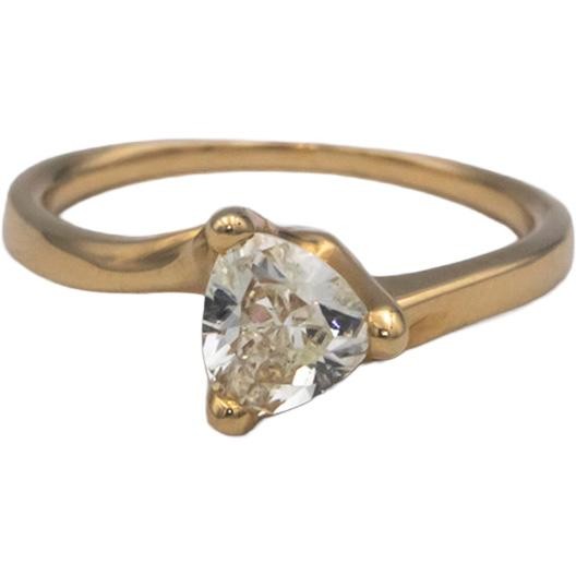 0.76ct Modified Triangular Brilliant Diamond Ring — GIA Certified, 14k Gold