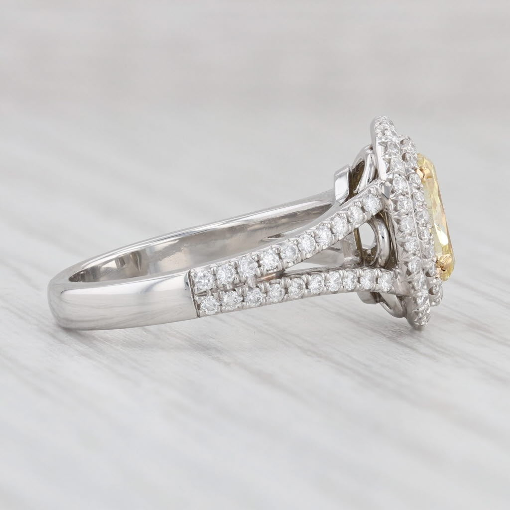 1.01ct Oval Fancy Intense Yellow Diamond Halo Ring — GIA Certified, 950 Platinum
