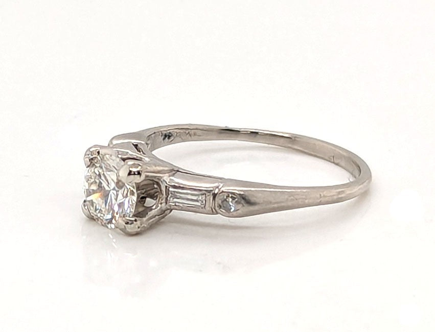 0.73ct Round Brilliant Art Deco Diamond Ring — GIA Certified, Platinum