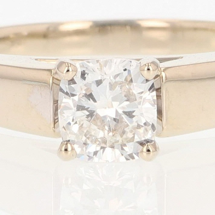 0.97ct Cushion Cut Diamond Solitaire Ring — GIA Certified, 14k White Gold