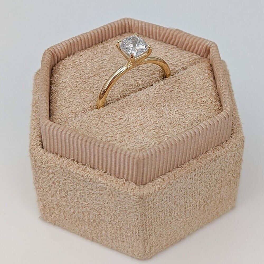 1.00ct Cushion Diamond Solitaire Ring — GIA Certified, 18k White Gold