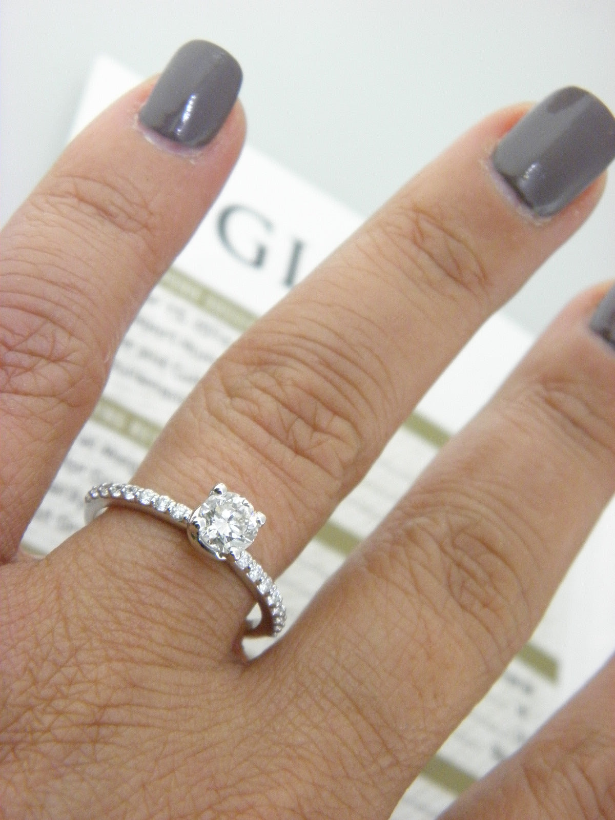 0.60ct Round Brilliant Diamond Engagement Ring — GIA Certified, 18k White Gold