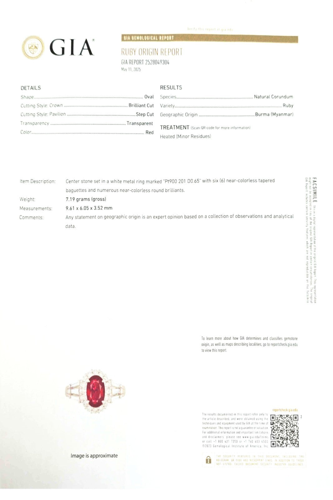 2.01ct Oval Ruby & Diamond Ring — GIA Certified, Platinum