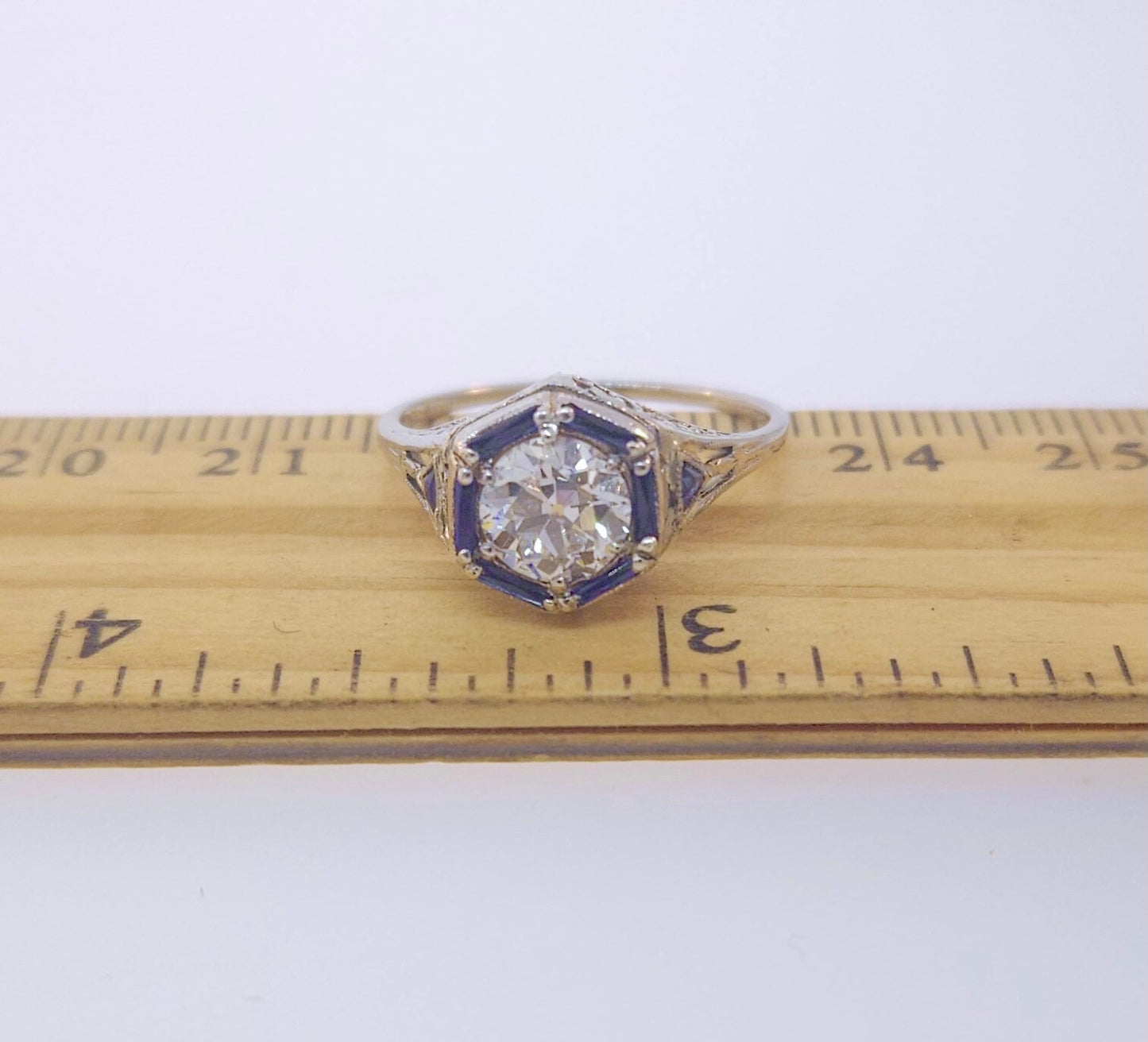 0.93ct Cushion Diamond Halo Engagement Ring — GIA Certified, 18k Two-Tone Gold