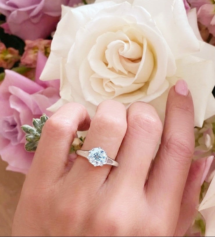 1.02ct Round Brilliant Diamond Vintage Engagement Ring — GIA Certified, Platinum