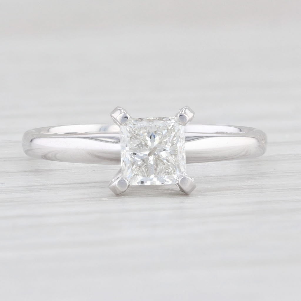 0.70ct Square Modified Brilliant Diamond Solitaire Ring — GIA Certified, 14k White Gold