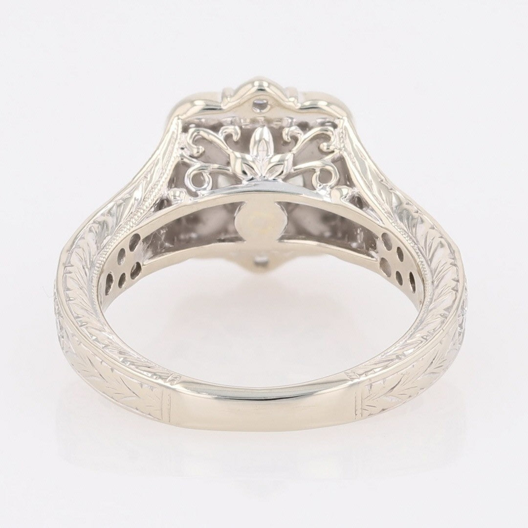 0.80ct Round Brilliant Diamond Halo Engagement Ring — GIA Certified, 14k White Gold