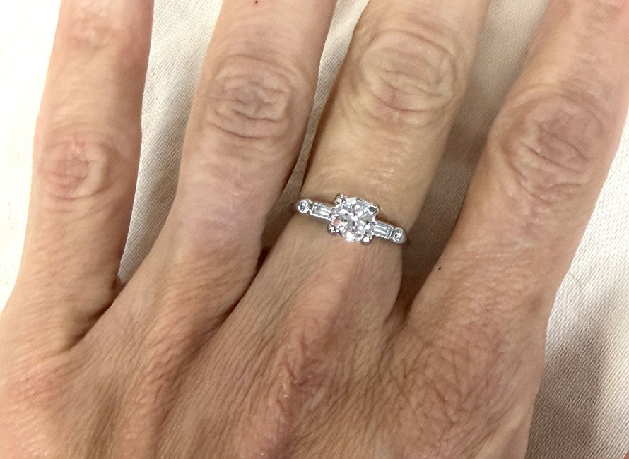 0.73ct Round Brilliant Art Deco Diamond Ring — GIA Certified, Platinum
