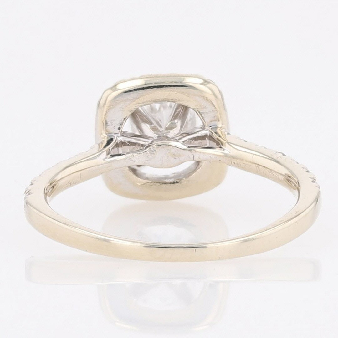 1.13ct Cushion Diamond Halo Engagement Ring — GIA Certified, 14k White Gold