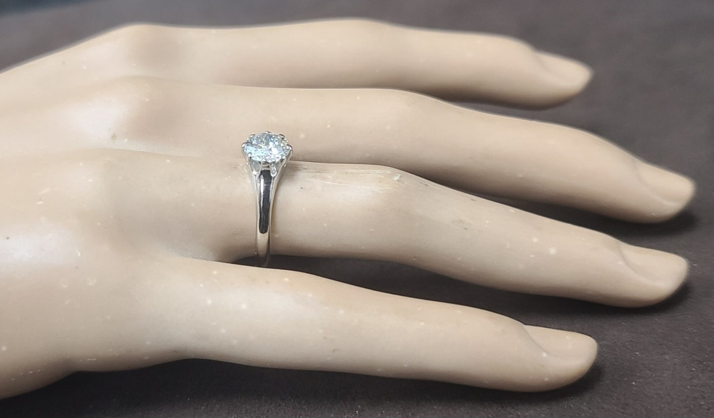 1.02ct Round Brilliant Diamond Vintage Engagement Ring — GIA Certified, Platinum