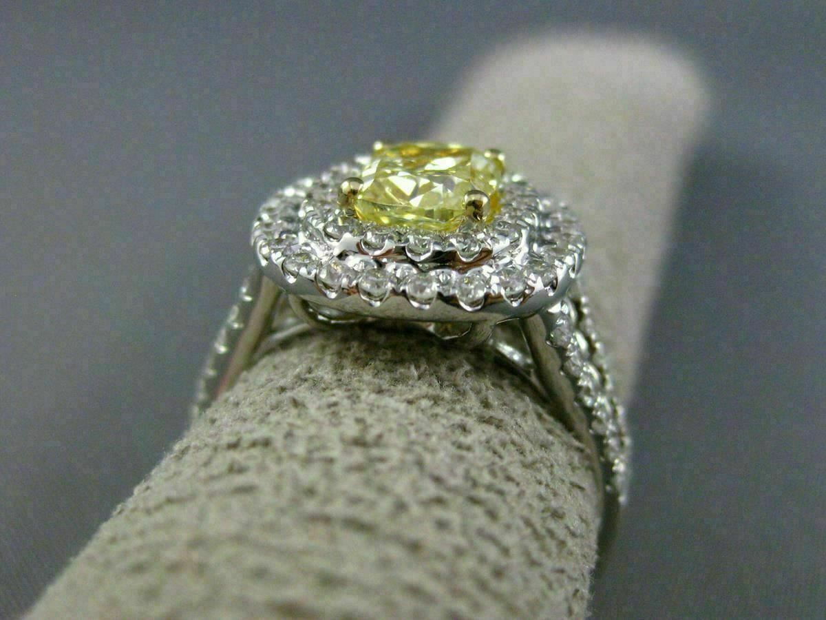 2.16ct Cushion Diamond Double Halo Engagement Ring — GIA Certified, 18k Two-Tone Gold