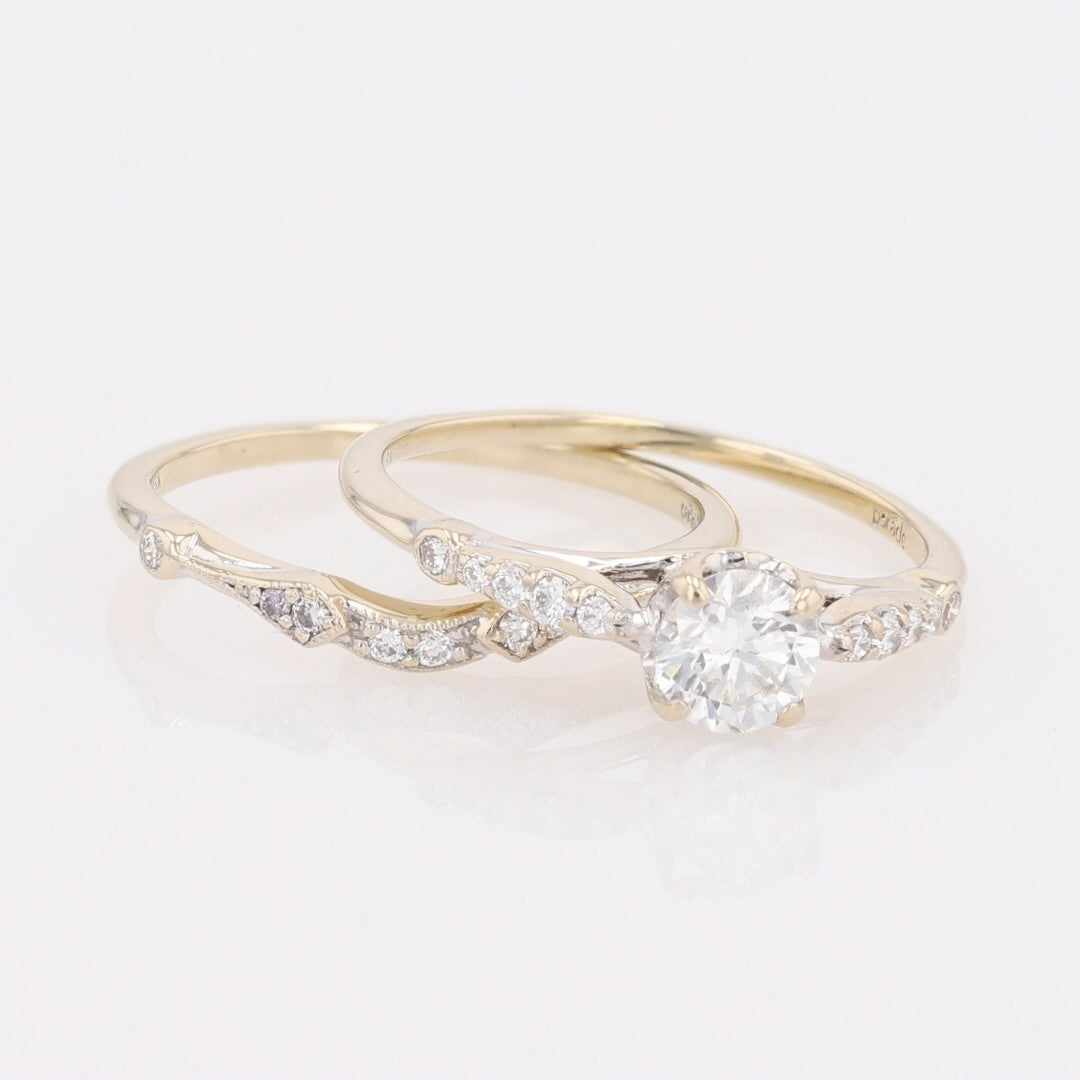 0.50ct Round Brilliant Diamond Solitaire with Accents Ring — GIA Certified, 18k White Gold