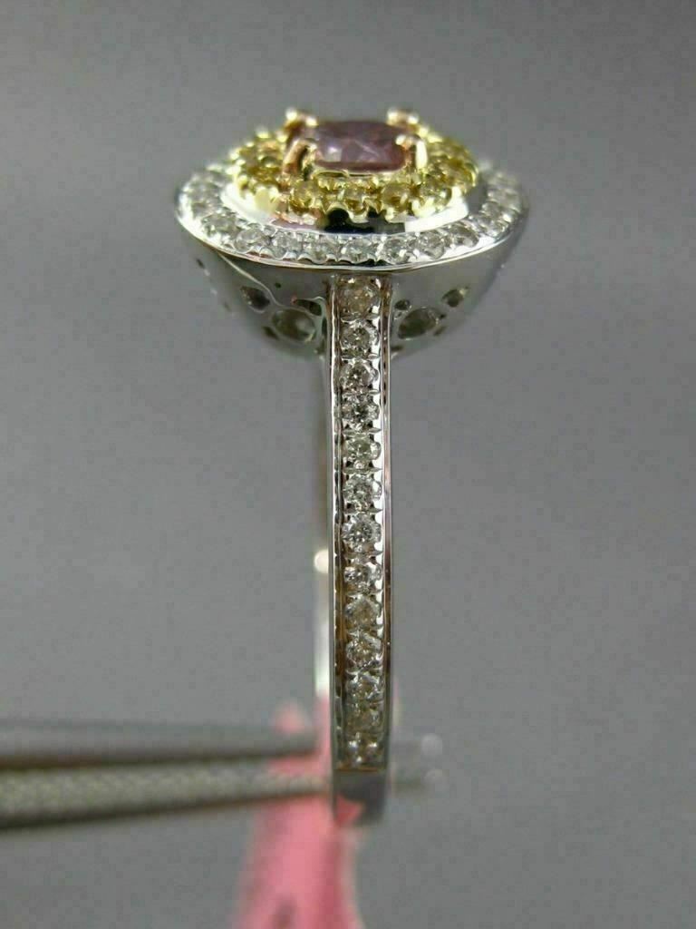 0.43ct Oval Diamond Double Halo Filigree Ring — GIA Certified, 18k Tri-Color Gold