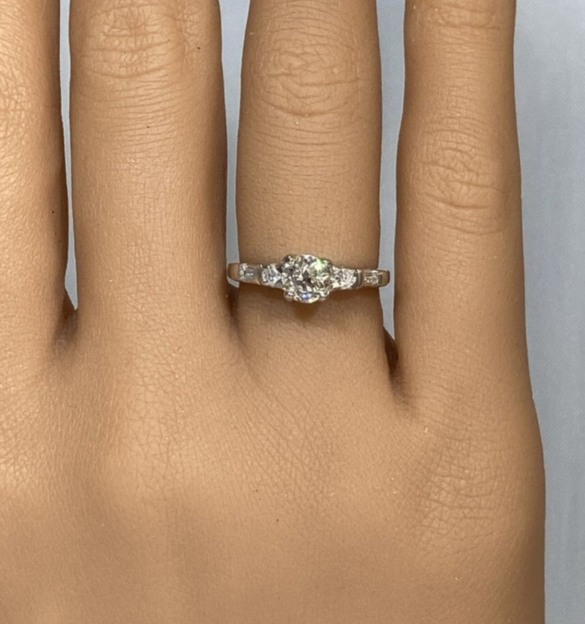 0.77ct Round Brilliant Diamond Vintage Solitaire Ring — GIA Certified, 18k Gold