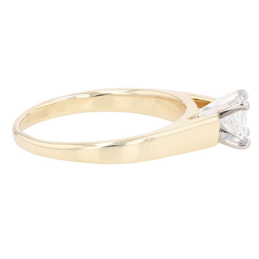 0.60ct Princess Diamond Solitaire Engagement Ring — GIA Certified, 14k Yellow Gold