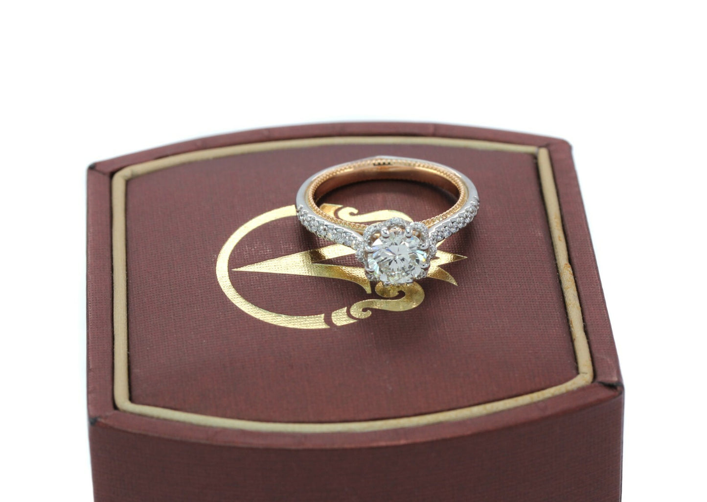 1.43ct Round Brilliant Diamond Engagement Ring — GIA Certified, 18K Rose & White Gold