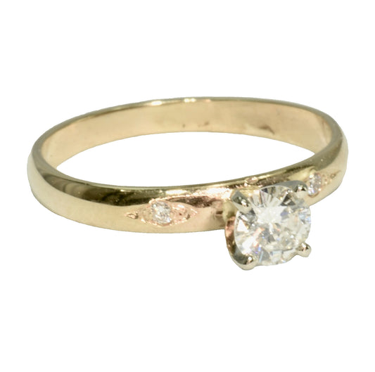0.39ct Round Brilliant Diamond Ring — GIA Certified, 14k Gold