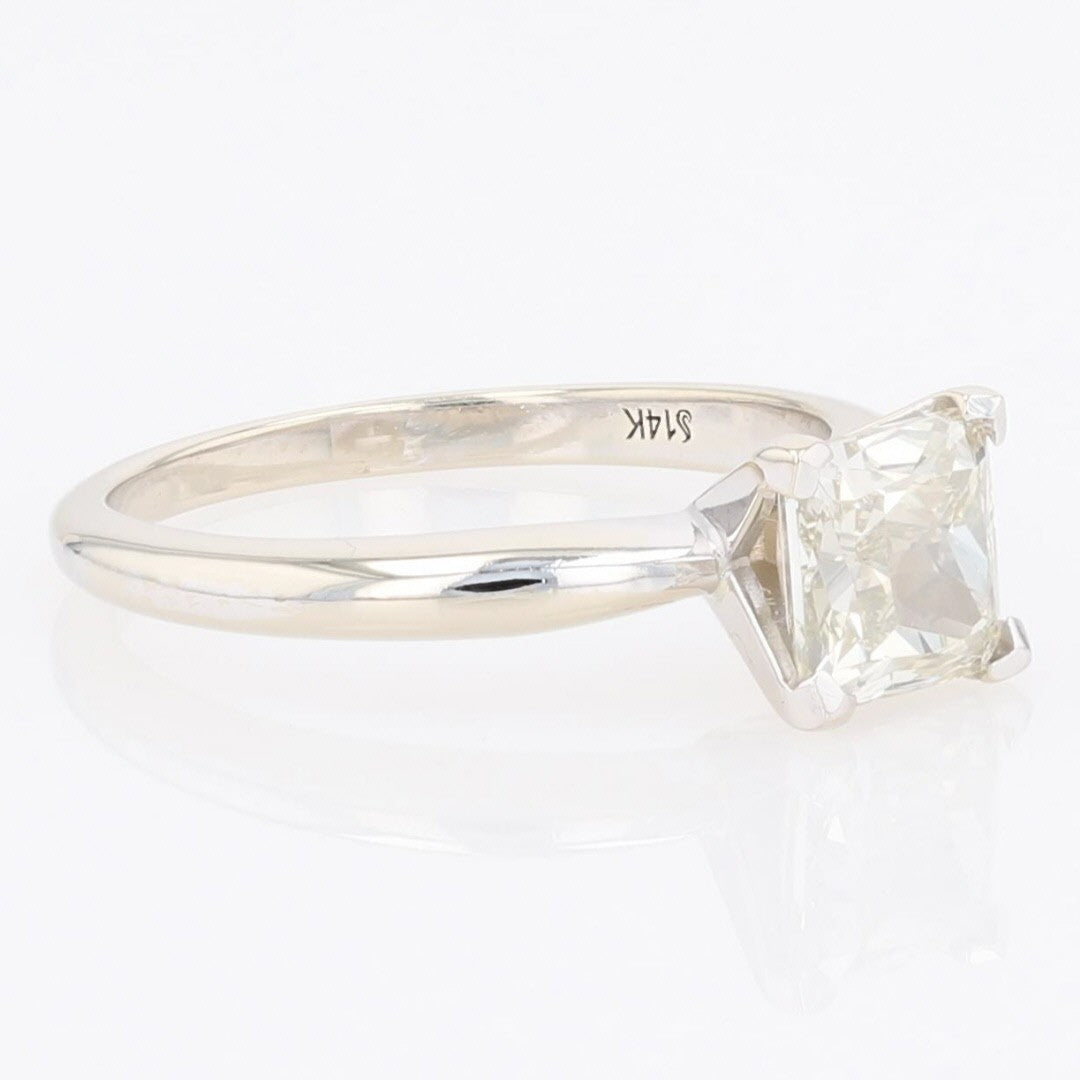 0.70ct Princess Cut Diamond Halo Engagement Ring — GIA Certified, 14k White Gold