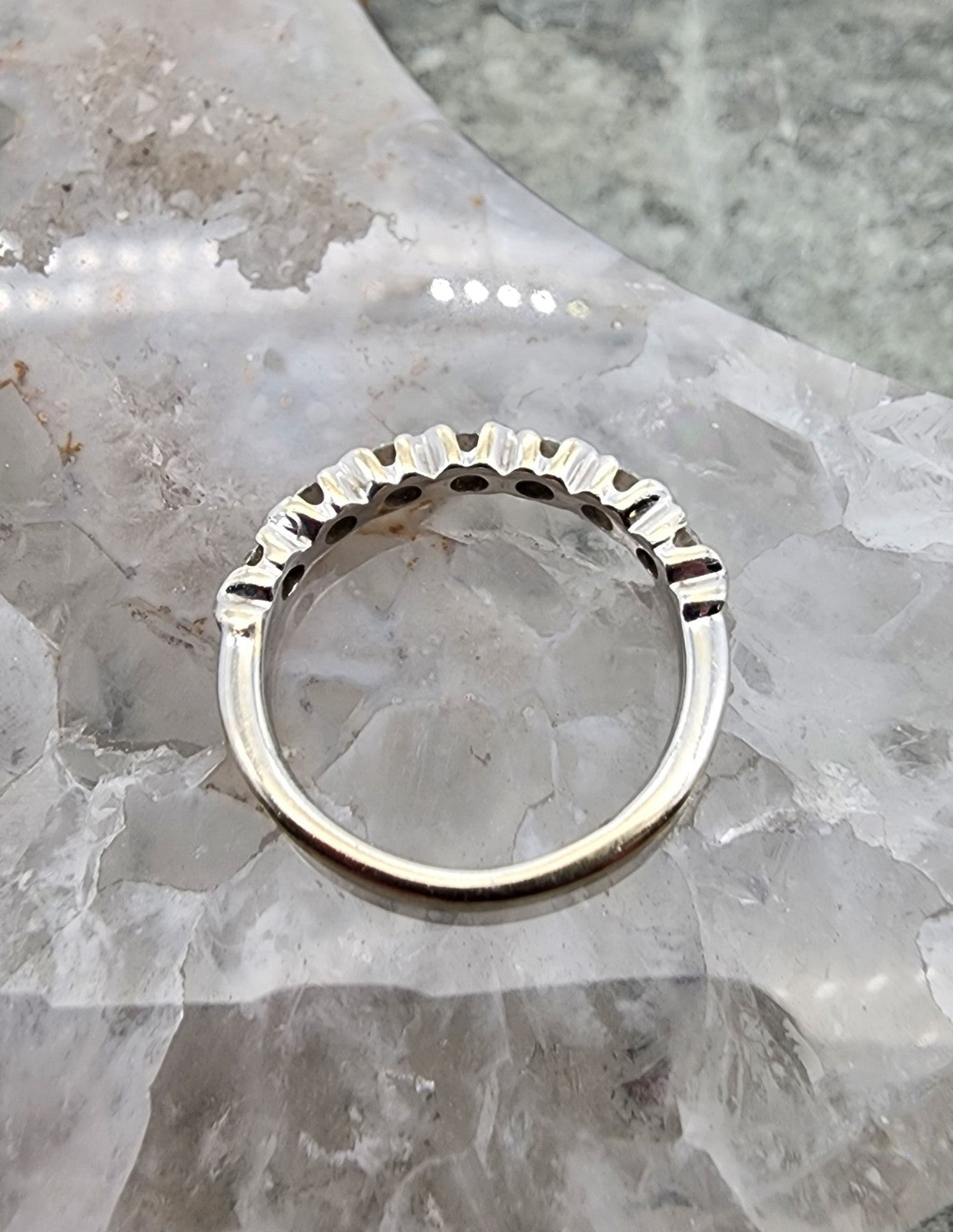 0.34ct Round Brilliant Diamond Row Band Ring — GIA Certified, 14k White Gold