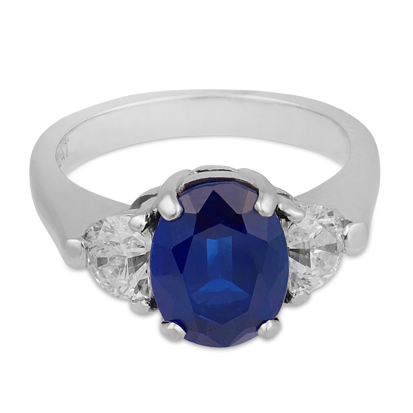 2.10ct Oval Sapphire Diamond Ring — GIA Certified, Platinum