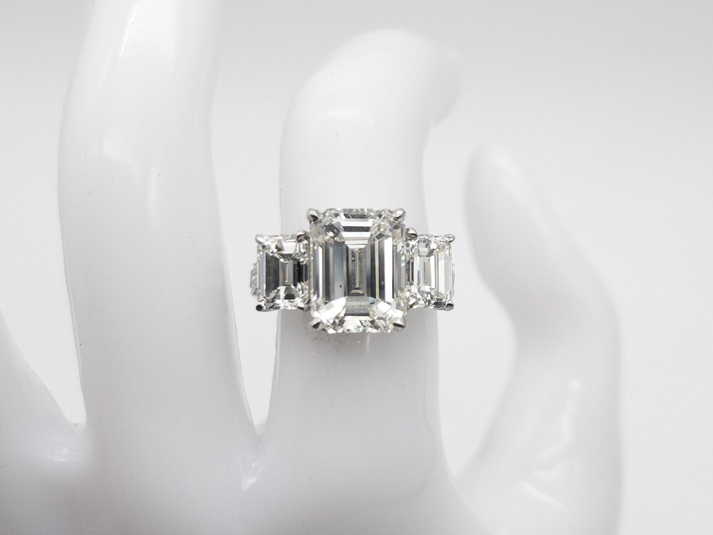 1.08ct Emerald Cut Diamond Three-Stone Ring — GIA Certified, Platinum