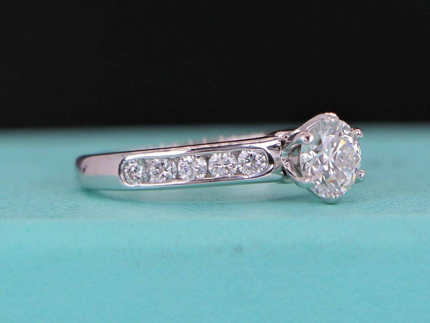 0.79ct Round Brilliant Diamond Channel Set Ring — GIA Certified, Platinum