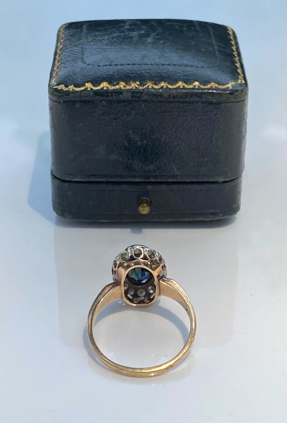 3.10ct Oval Sapphire Diamond Cluster Ring — GIA Certified, 14k White Gold