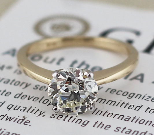 1.71ct Princess Diamond Milgrain Engagement Ring — GIA Certified, 14k White Gold