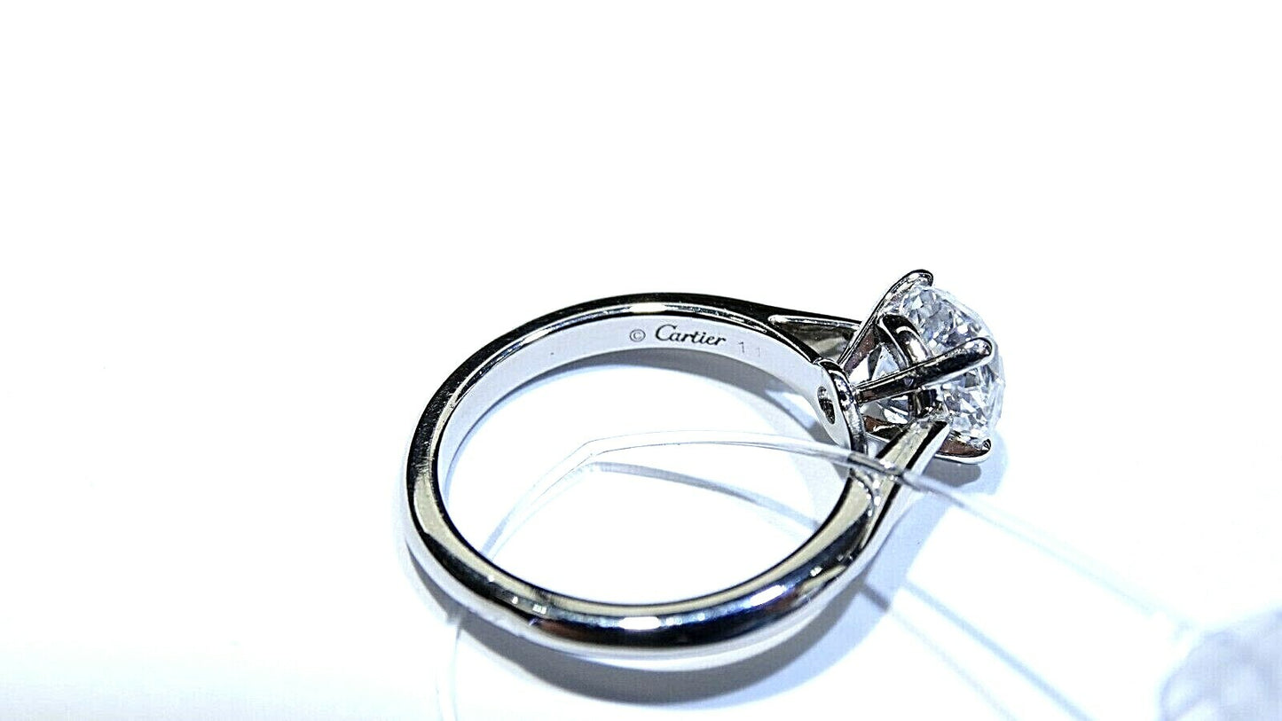 1.55ct Round Modified Brilliant Diamond Engagement Ring — GIA Certified, Platinum