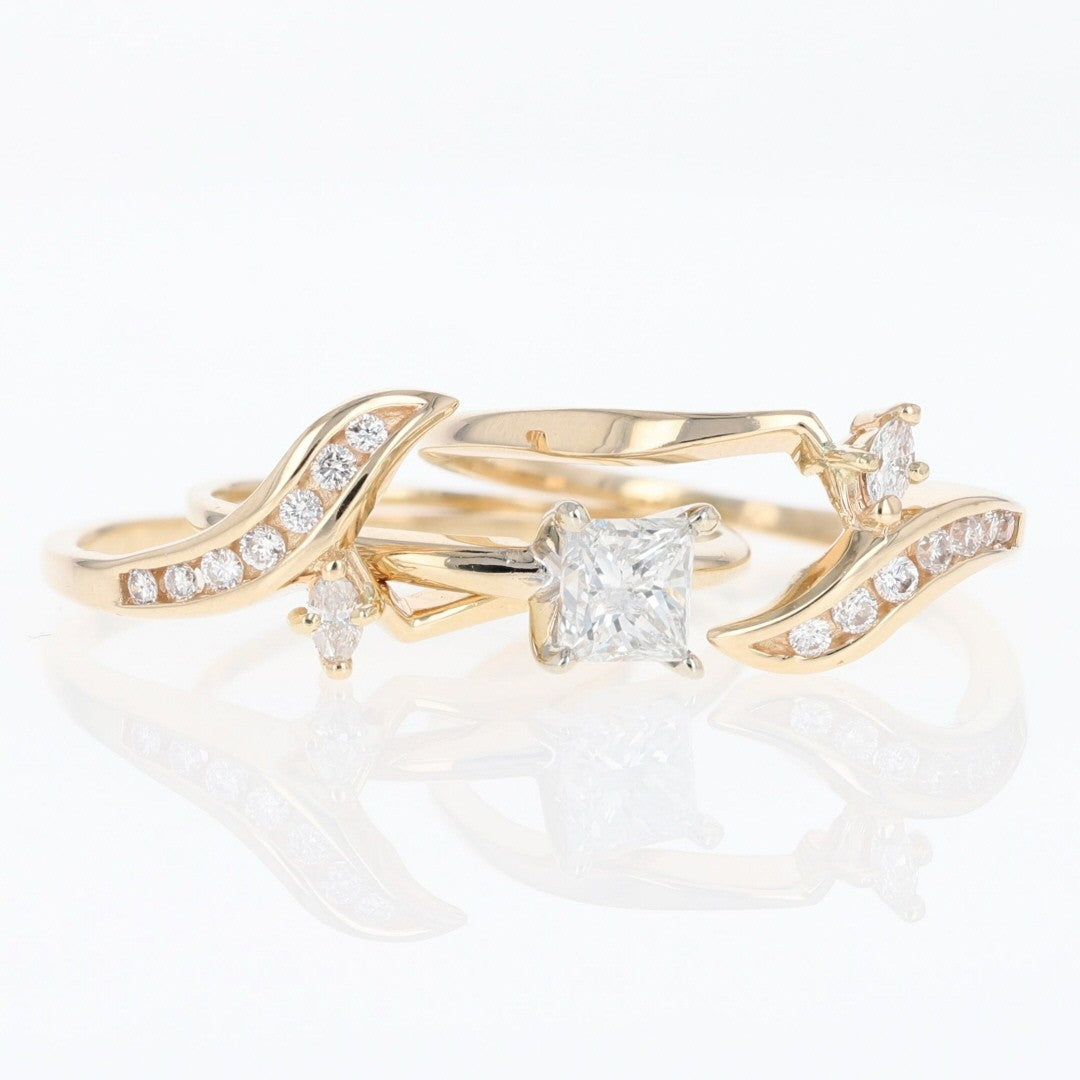 1.04ct Square Modified Brilliant Diamond Engagement Ring — GIA Certified, 14k Yellow Gold