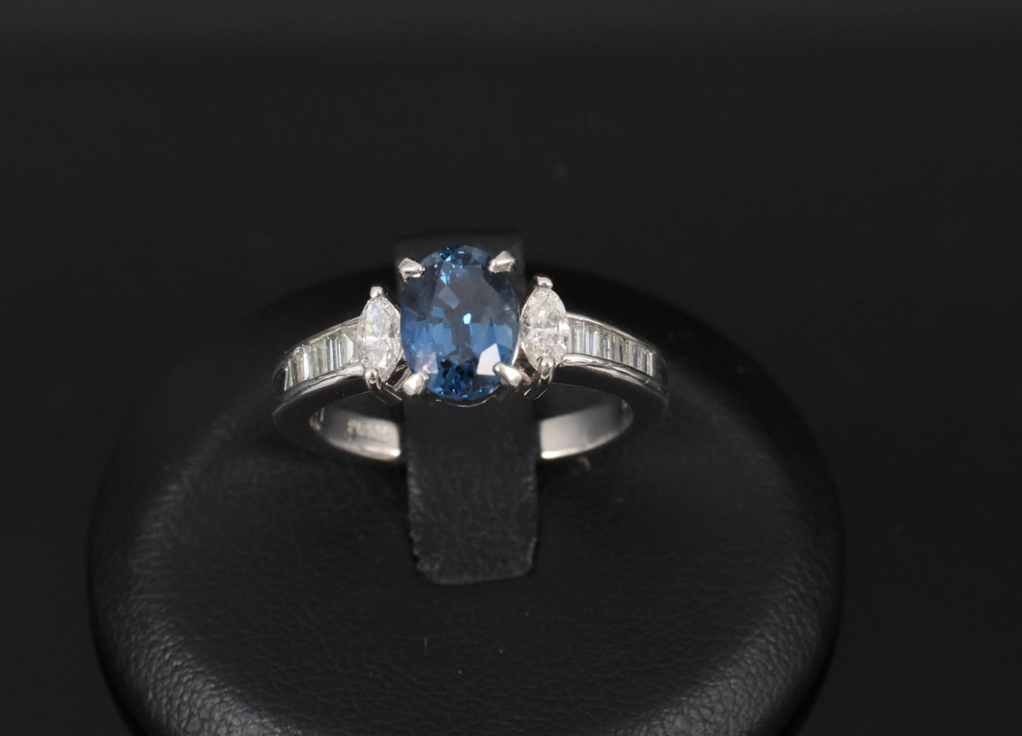 1.97ct Oval Blue Sapphire & Diamond Ring — GIA Certified, Platinum