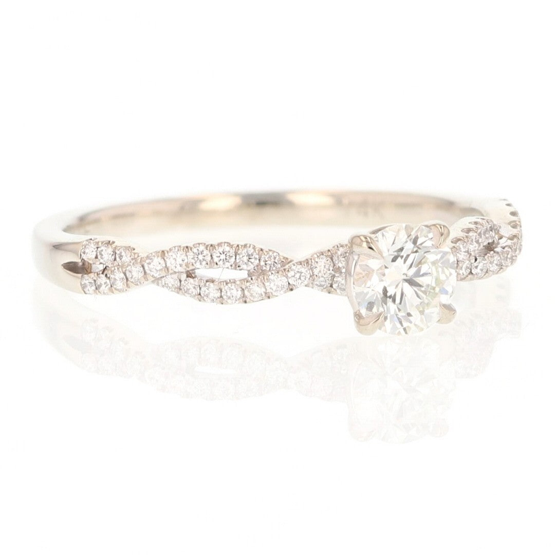 0.71ct Round Brilliant Champagne Diamond Vintage Ring — GIA Certified, Platinum