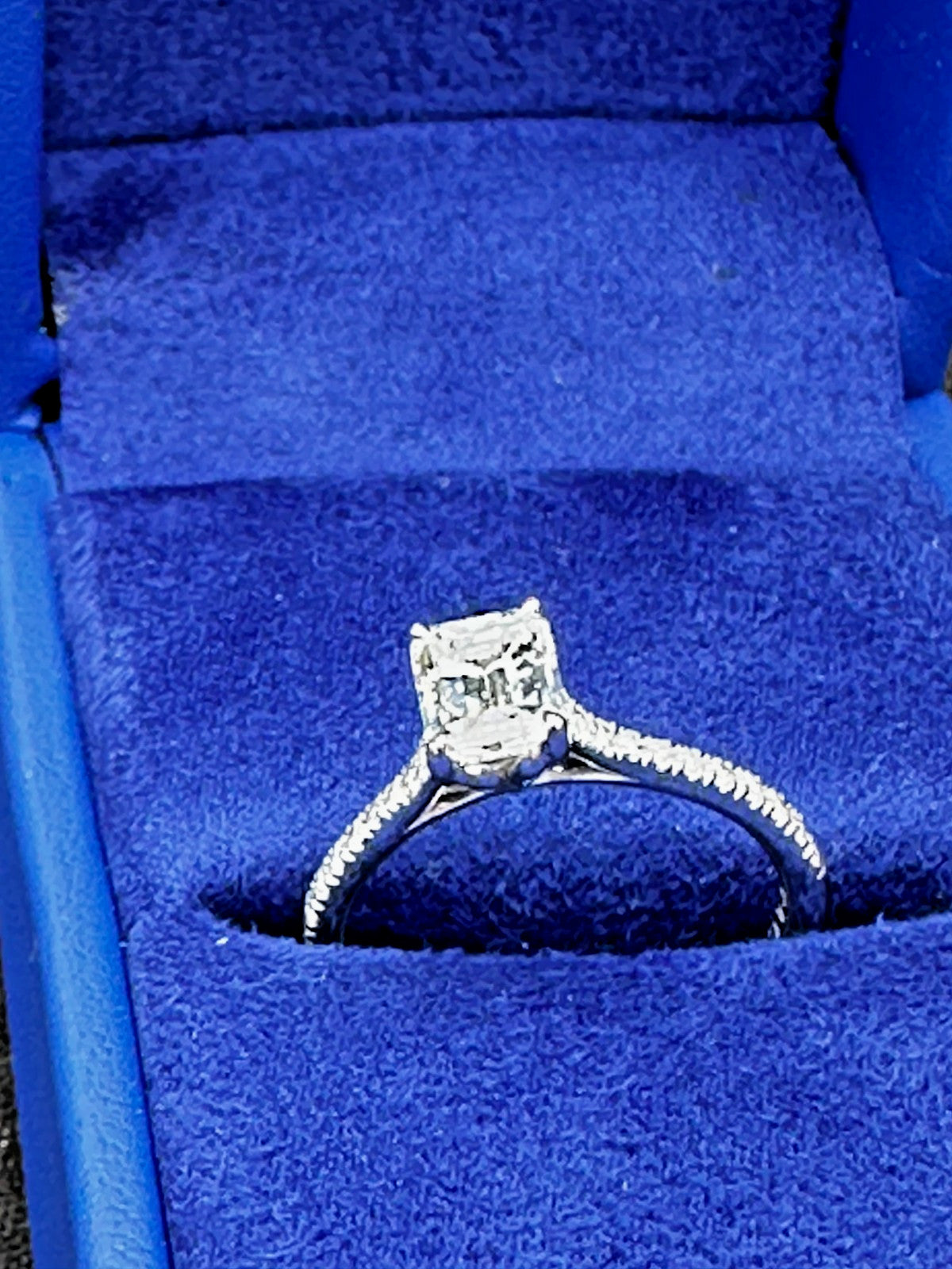 1.01ct Emerald Cut Diamond Engagement Ring — GIA Certified, 18k White Gold
