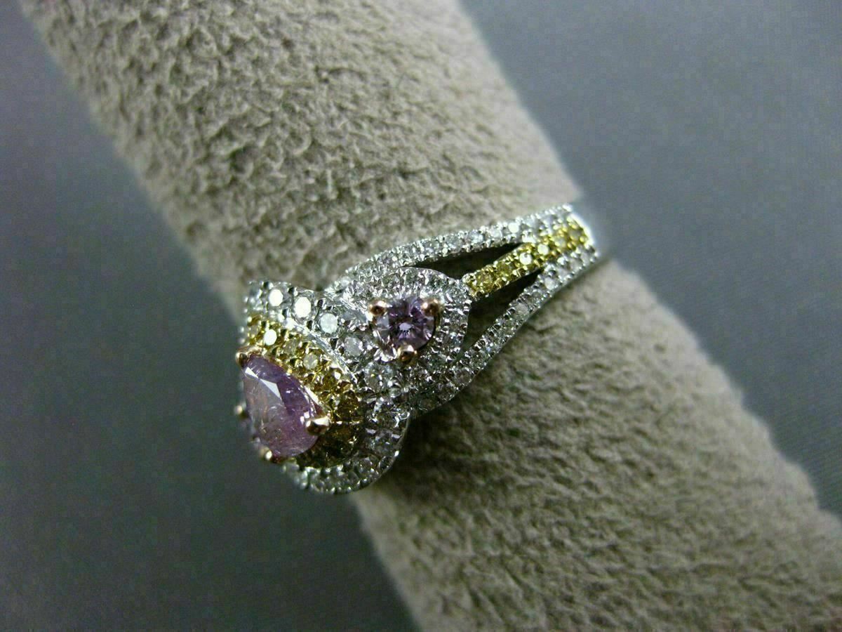 0.79ct Pear Diamond Halo Engagement Ring — GIA Certified, 18k Tri-Color Gold