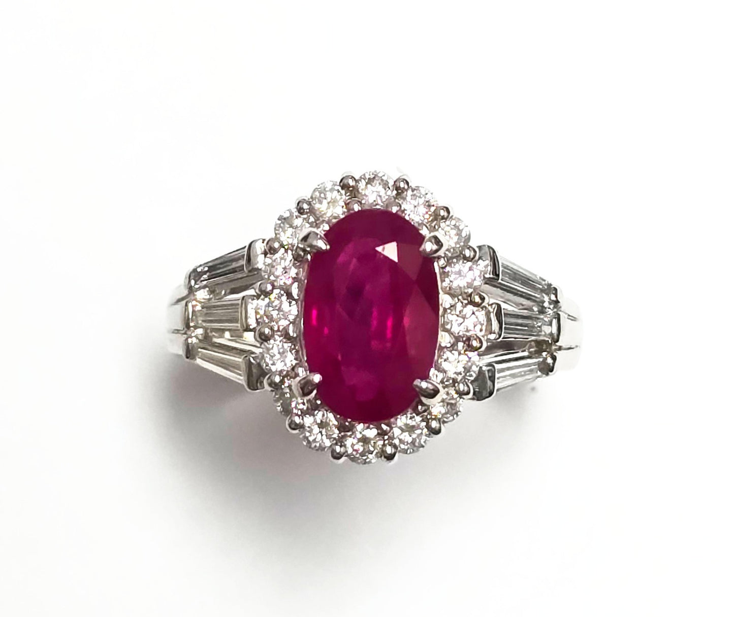 2.01ct Oval Ruby & Diamond Ring — GIA Certified, Platinum