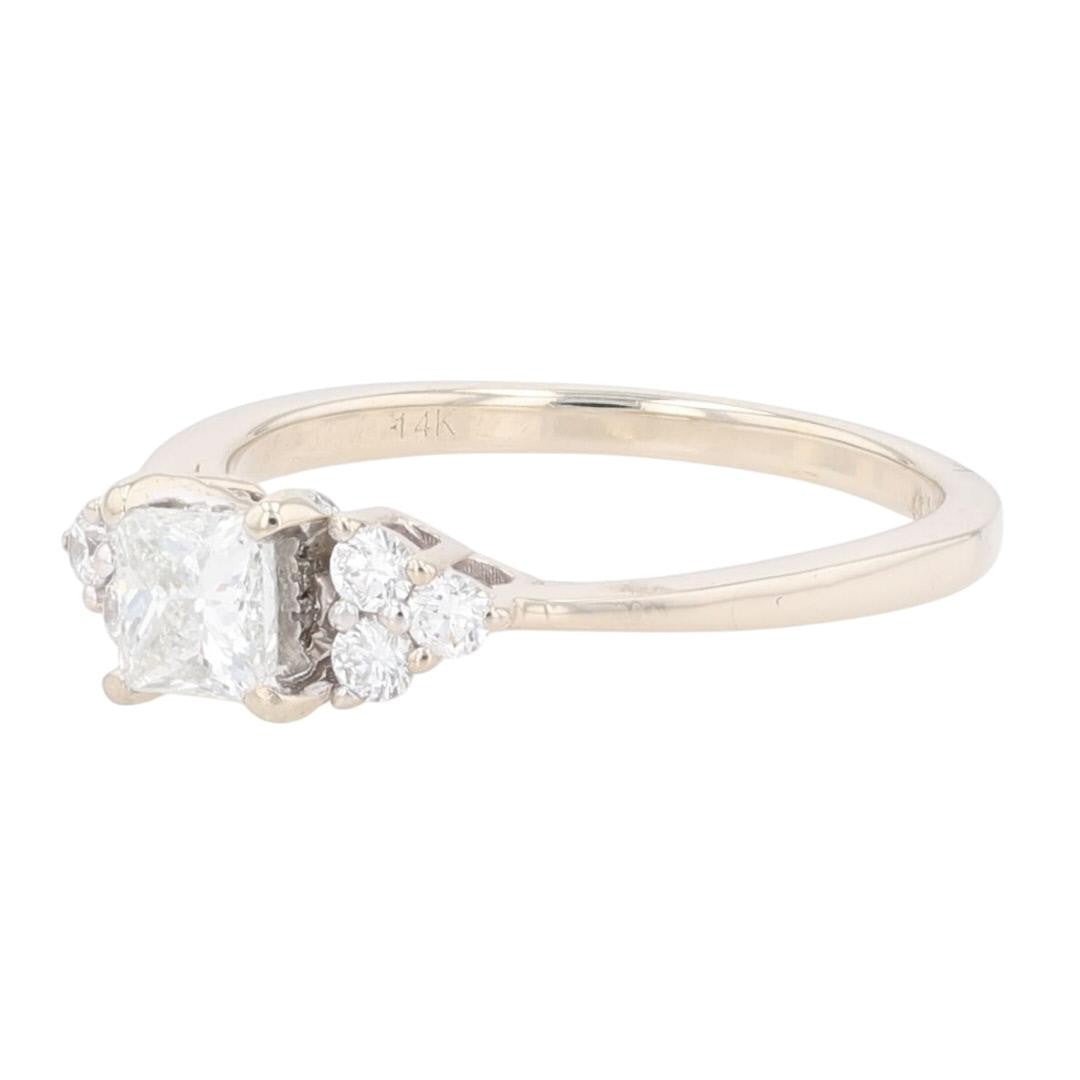 0.81ct Princess Diamond Solitaire with Accent Ring — GIA Certified, 14k Rose Gold