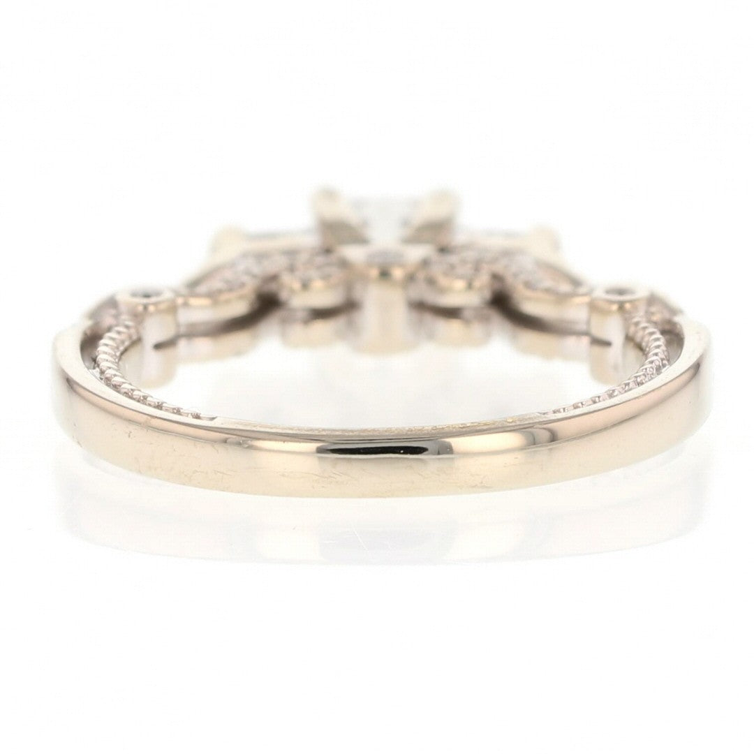 0.52ct Princess Diamond Three-Stone Engagement Ring — GIA Certified, 14k White Gold