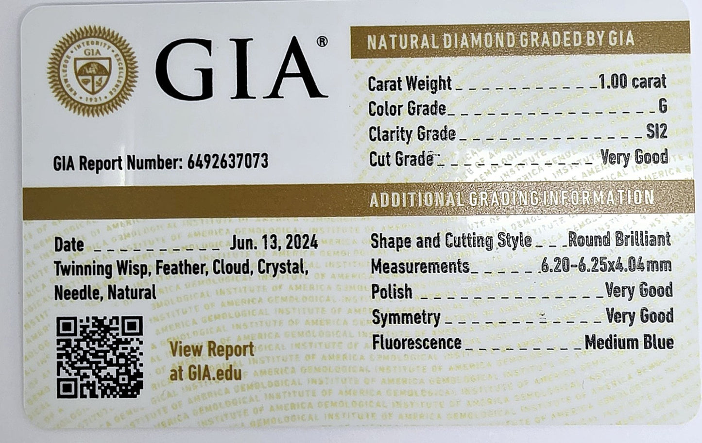 1.00ct Round Brilliant Diamond Solitaire Ring — GIA Certified, 14k White Gold