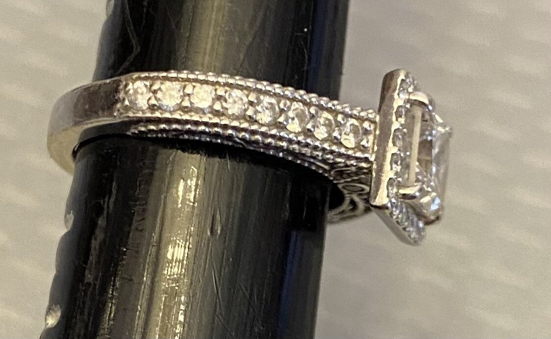 1.7ct Princess Cut Diamond Wedding Set — GIA Certified, 14k White Gold