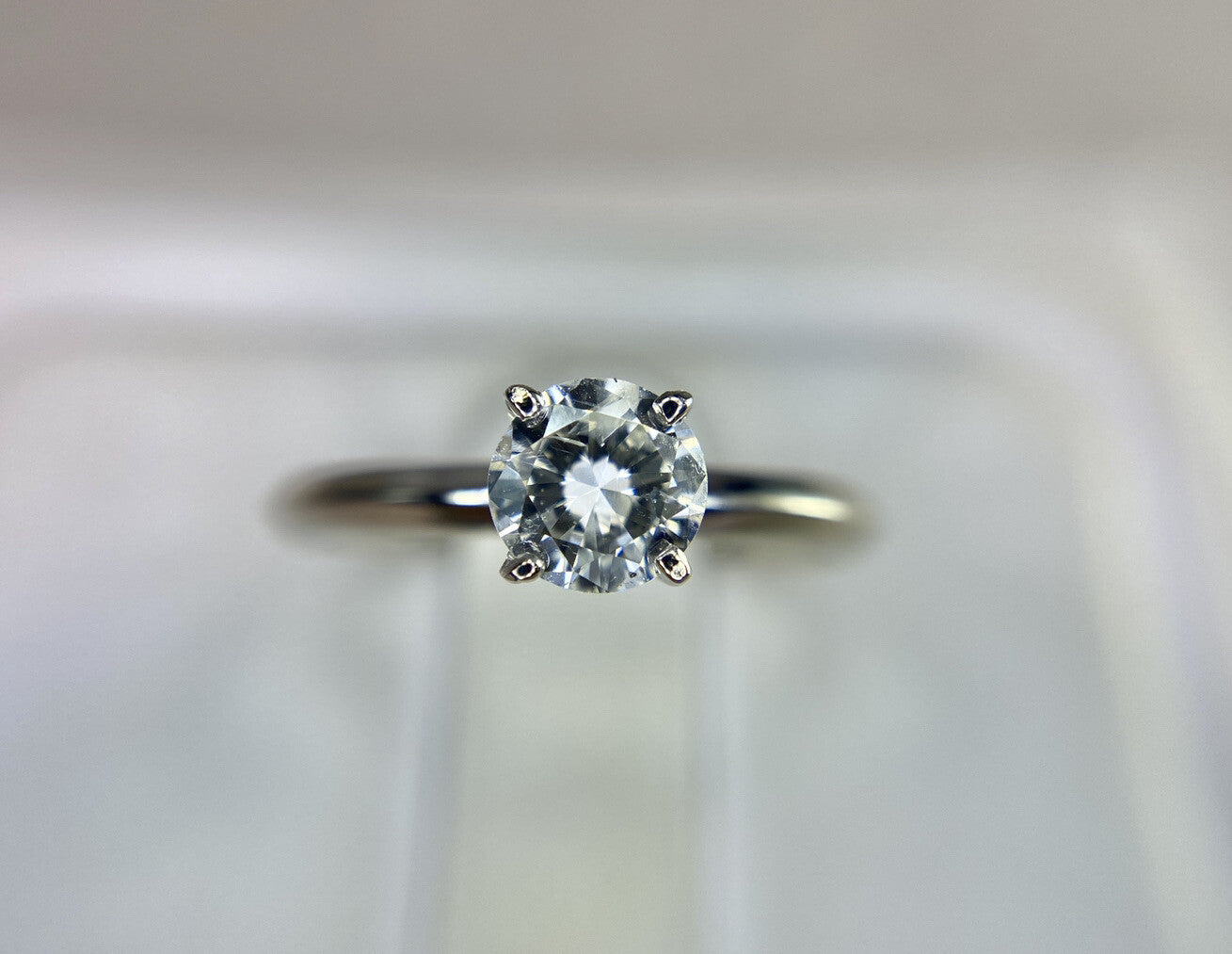 0.47ct Round Brilliant Diamond Solitaire Ring — GIA Certified, 14k White Gold