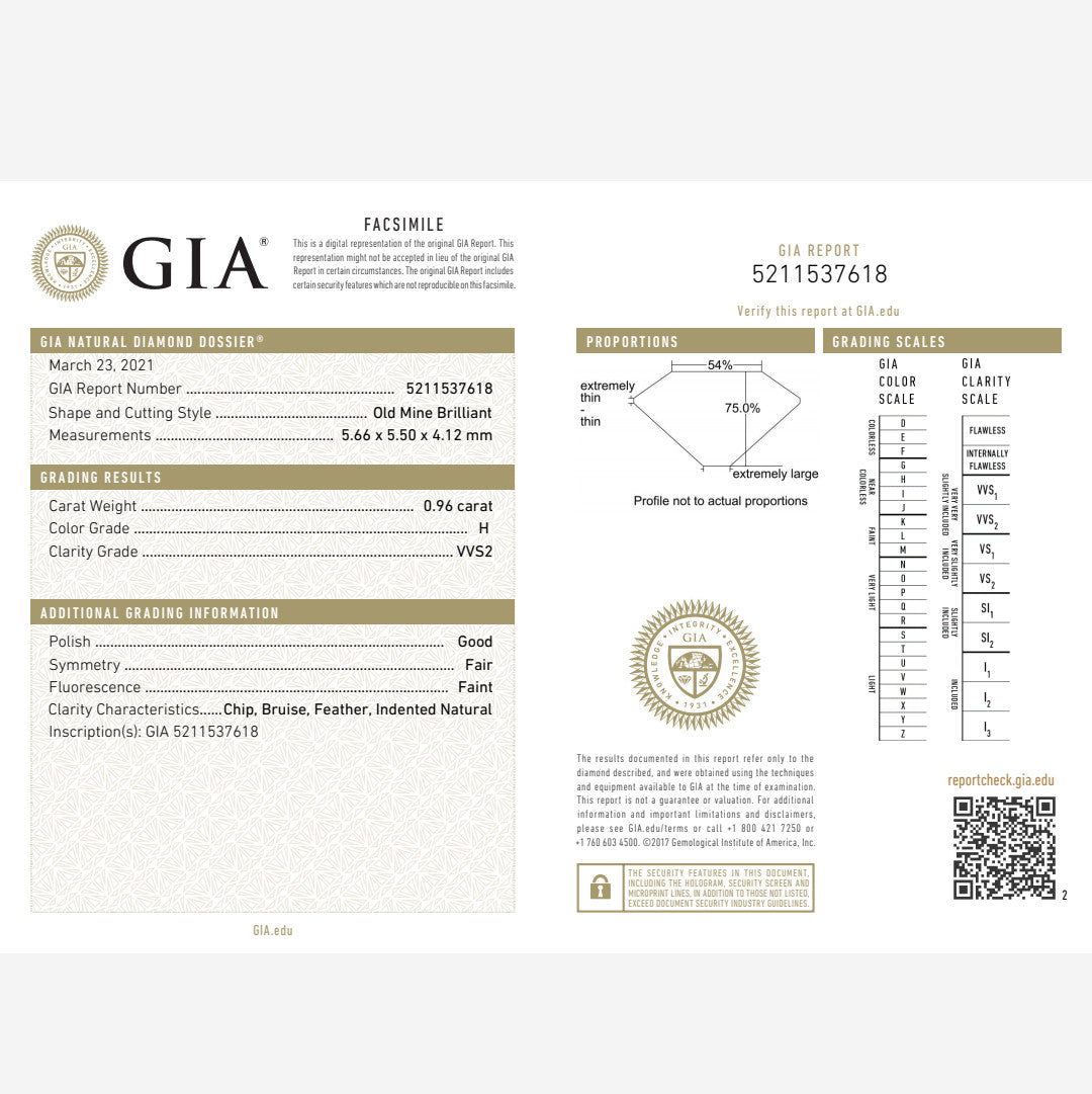 1.15ct Old European Cut Diamond Art Deco Ring — GIA Certified, Platinum