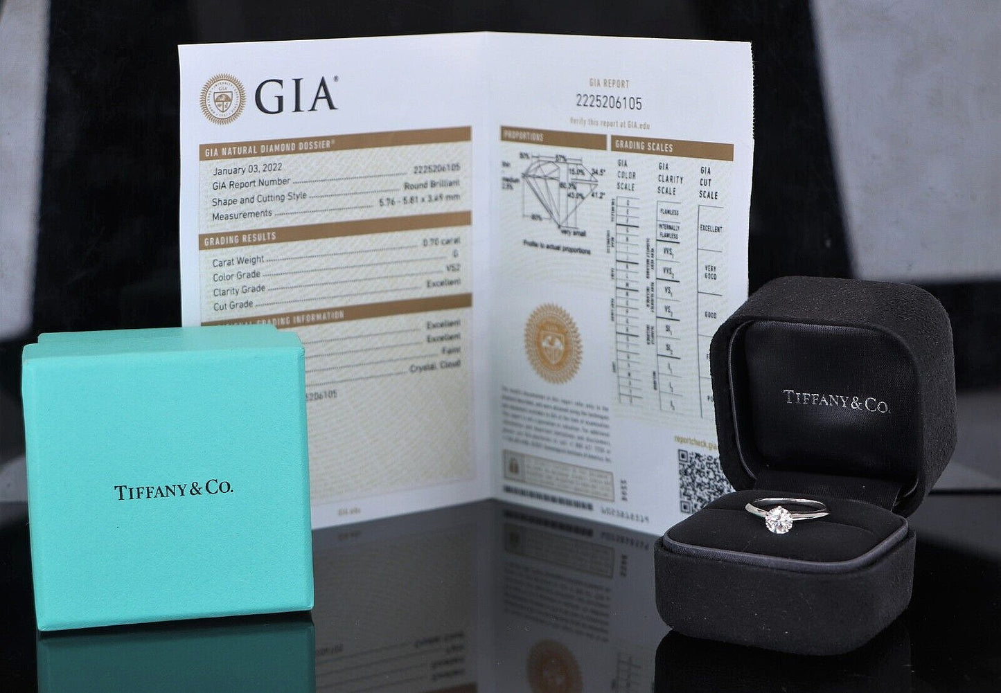 0.70ct Round Brilliant Diamond Engagement Ring — GIA Certified, Platinum