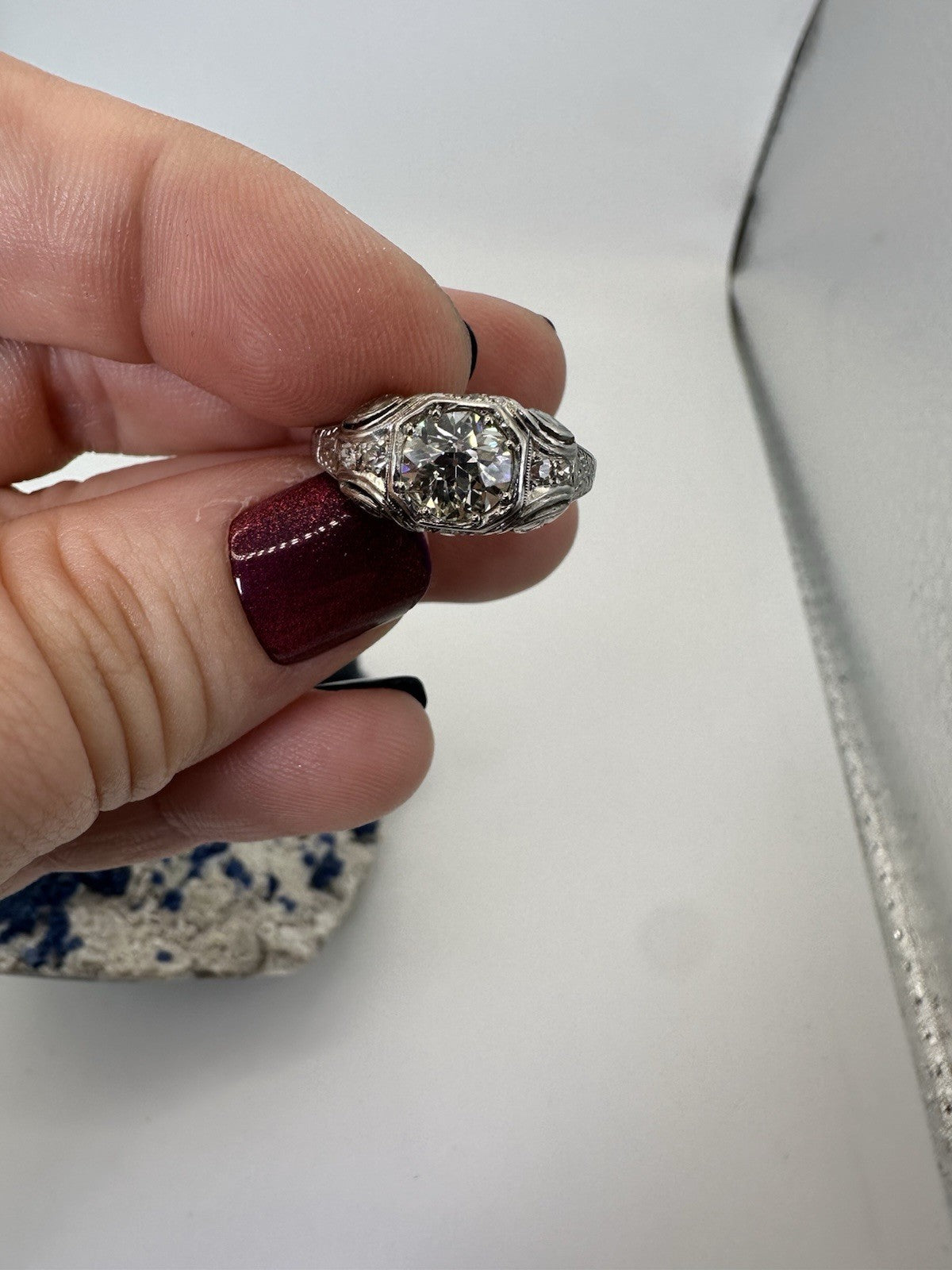 0.98ct Marquise Diamond Engagement Ring — GIA Certified, Platinum