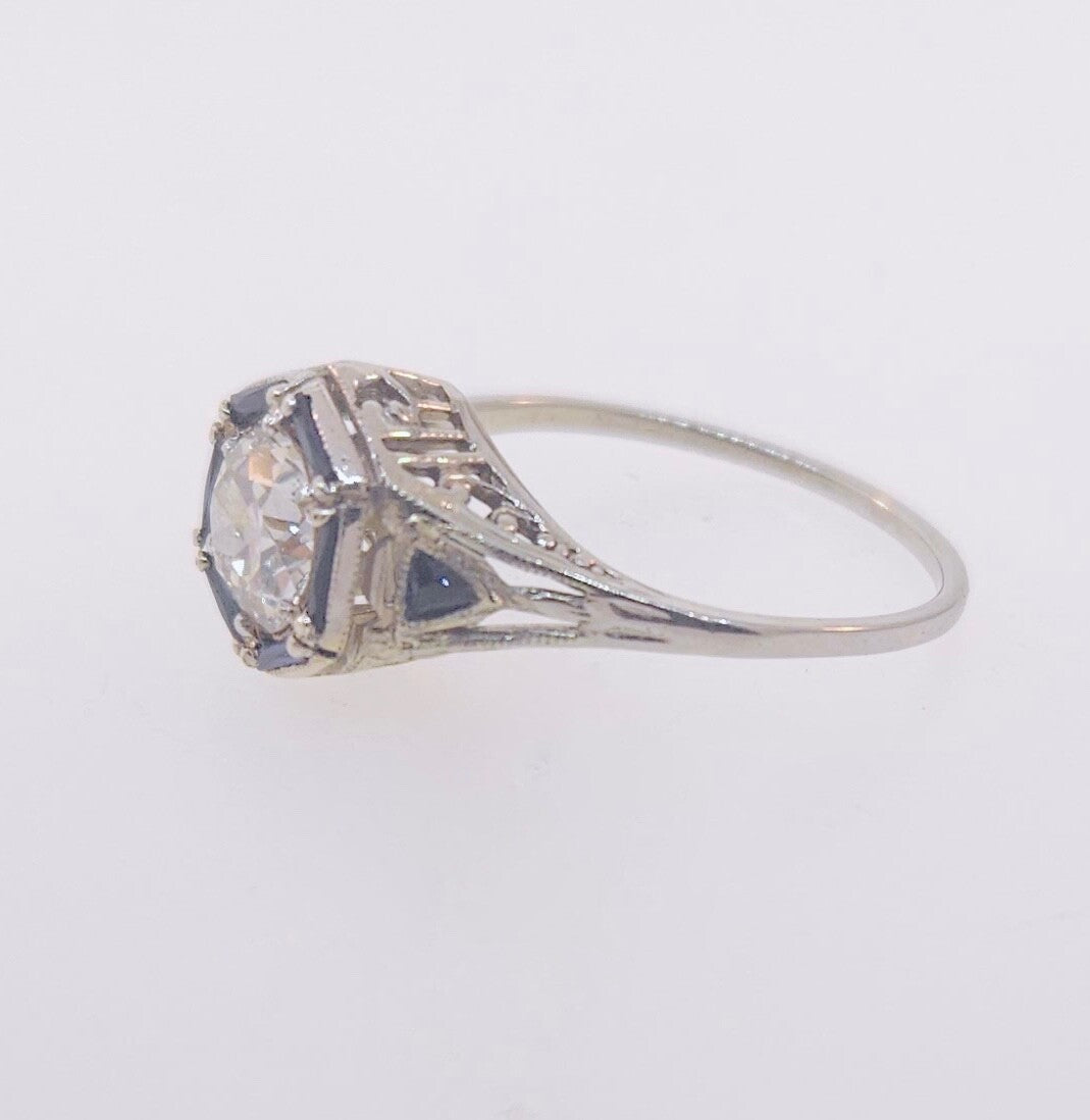 0.93ct Cushion Diamond Halo Engagement Ring — GIA Certified, 18k Two-Tone Gold