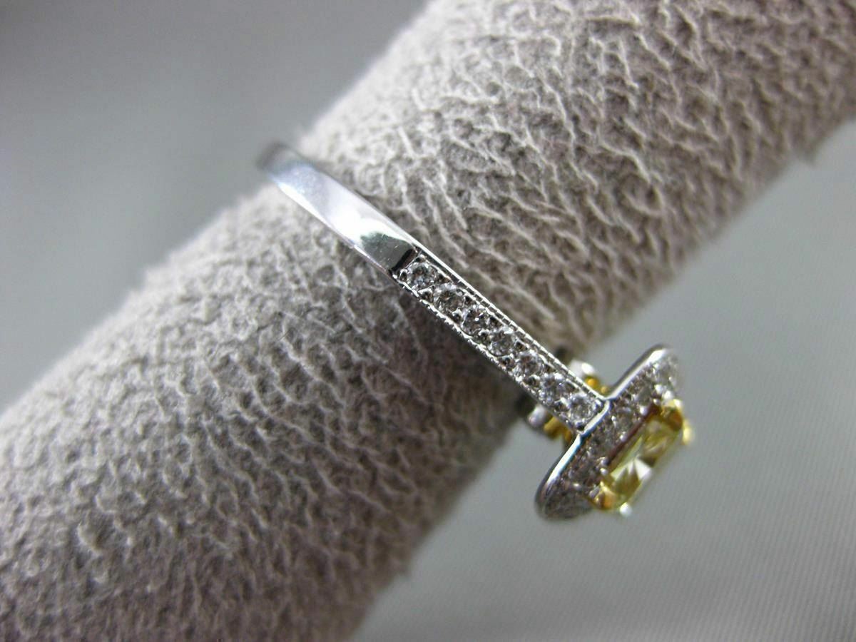 1.06ct Fancy Yellow Diamond Halo Engagement Ring — GIA Certified, 18k White Gold