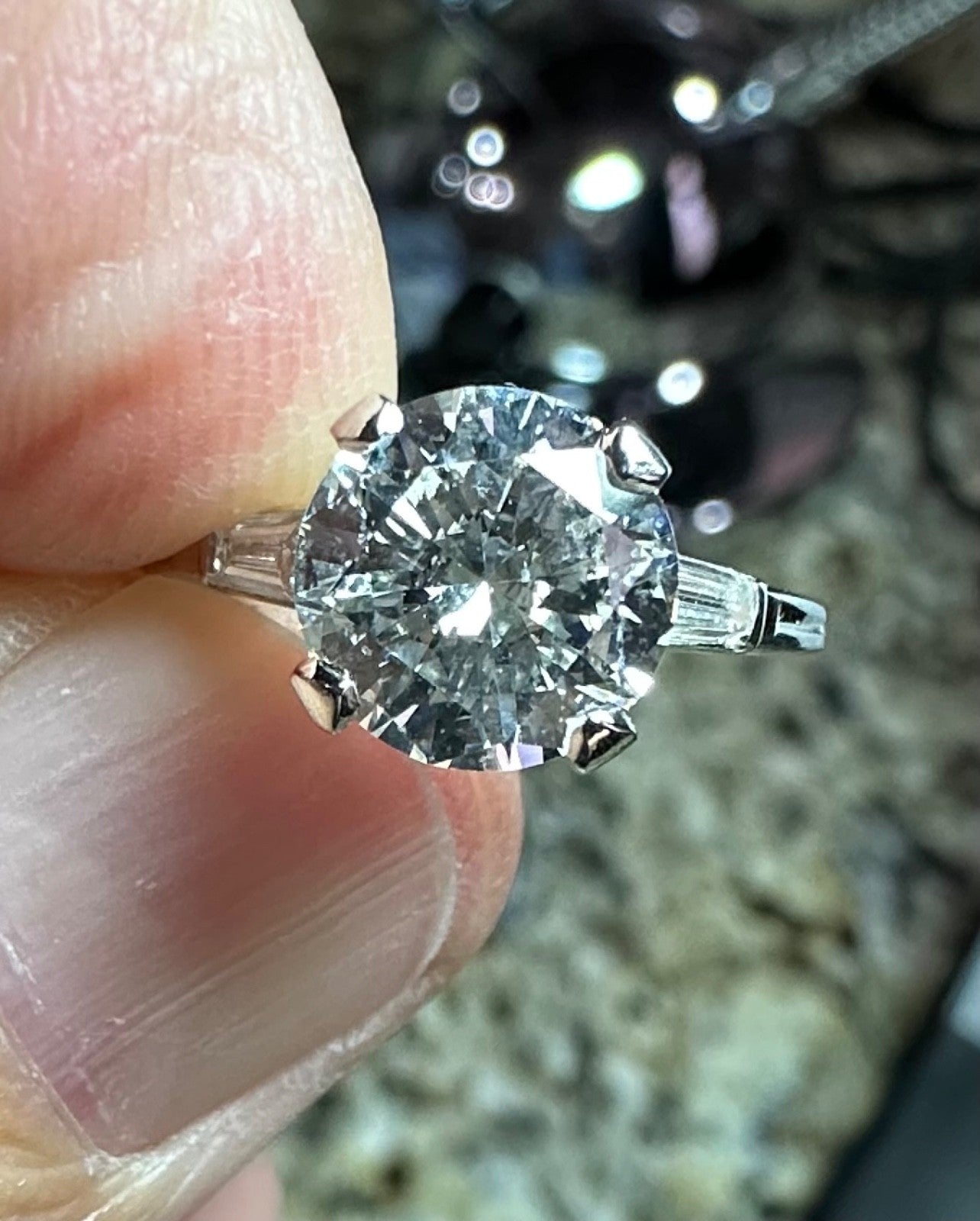 2.18ct Round Brilliant Diamond Vintage Engagement Ring — GIA Certified, Platinum