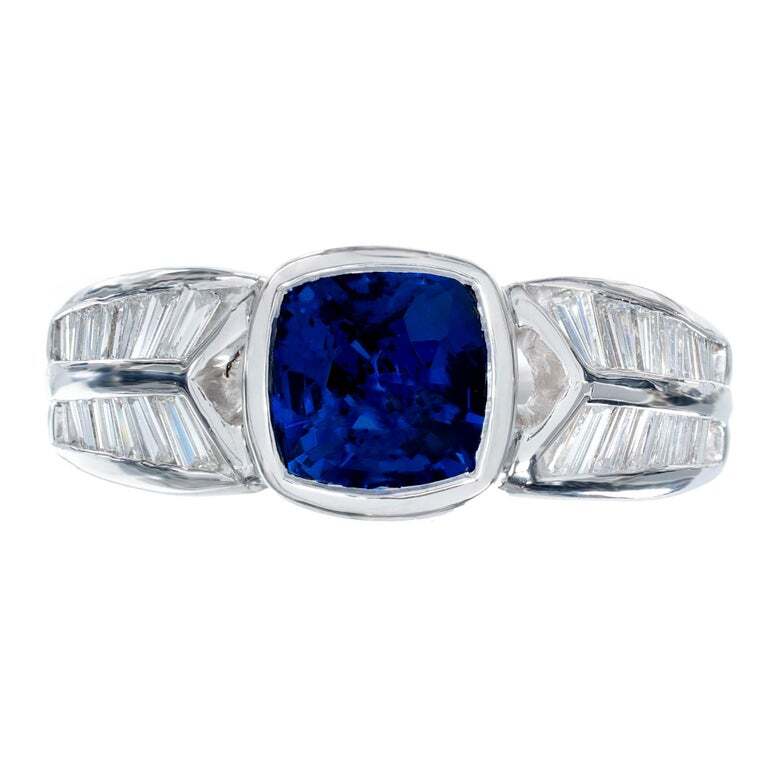 1.43ct Old European Cut Diamond Art Deco Ring — GIA Certified, Platinum with Sapphires