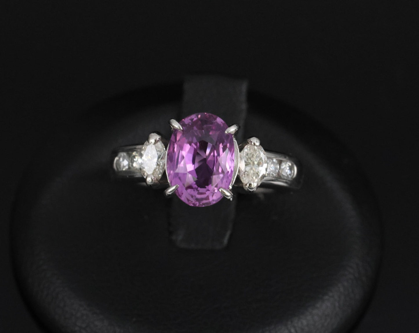 2.91ct Oval Pink Sapphire & Diamond Ring — GIA Certified, Platinum