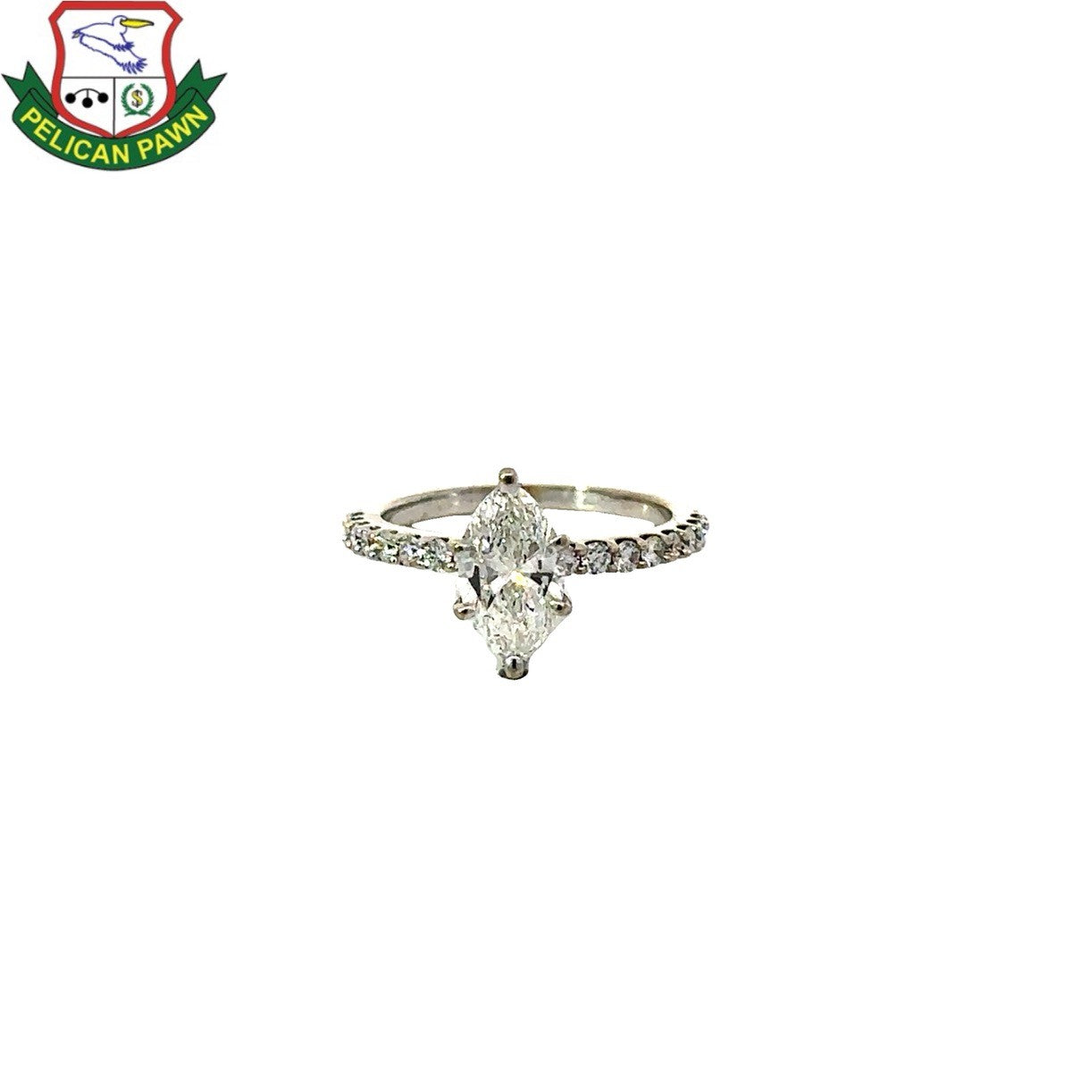 1.7ct Marquise Diamond Wedding Set — GIA Certified, 14k White Gold